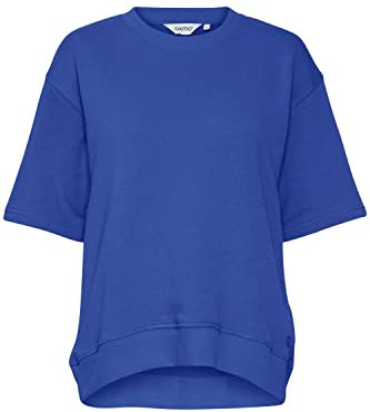 OXMO OXSAFINA Damen Sweatshirt Pullover Sweater O-Neck Crewneck 3/4-Ärmel Oversize Schnitt, Größe:XL, Farbe:Surf The Web (193952)