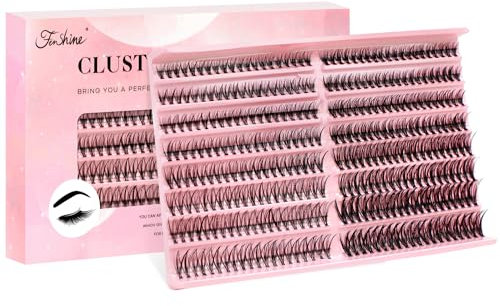 Fenshine Cluster Lashes Individuels Cils à queue large C/D Curl 9–15 mm Longueur 9–15 mm DIY Extensions de cils doux individuels pour un usage personnel à la maison