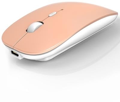 AE WISH ANEWISH Bluetooth Maus für Mac/iPad/iPhone/Android PC/Computer, wiederaufladbar, geräuschlos, Mini Kabellose Maus für Windows/Linux/Mac, 3 DPI Einstellbares Bluetooth 5.0 Orange