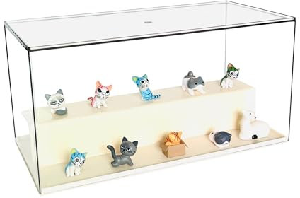 Pxyz Blind Box Storage Organizer,Display Case for Collectibles Figures,Acrylic Clear Collection Display Stand for Anime Character,Dustproof Toy Storage Box,Display Box with Shelves (Peacock Green)
