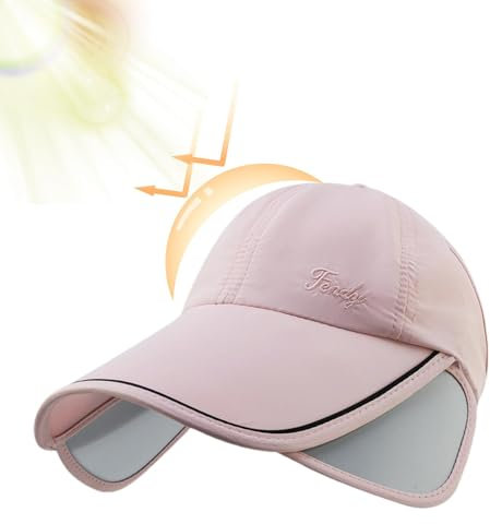 Samuliy Cappelli da donna con visiera parasole con visiera larga, cappello da baseball per sport all'aria aperta, pesca, equitazione, rosa, XXL