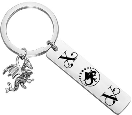 MYSOMY Violet And Xaden Keychain Dragon Lover Gifts Dragon Rider Gifts Fantasy Dragon Book Jewelry Violet And Xaden Merch (Dragon UK)