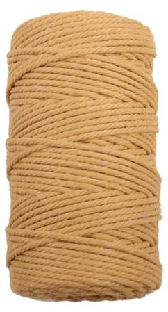 Pmnzdy 100M Makramee Garn 11mm Makramee Kordel Baumwollgarn Baumwollkordel Farbiges Baumwollseil Handwerk Strickseil Natürliche Baumwoll-Schnur für Stricken Makramee Weben Deko DIY Handwerk Beige