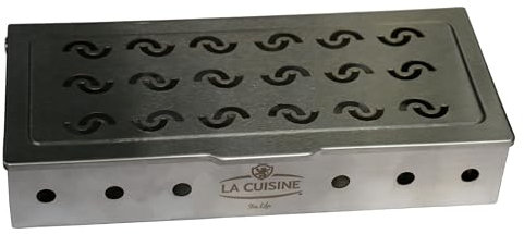 La Cuisine Boîte à fumer en acier inoxydable pour barbecue au charbon et au gaz – Boîte à copeaux de bois pour barbecue, améliore les saveurs de grillades pour barbecue.