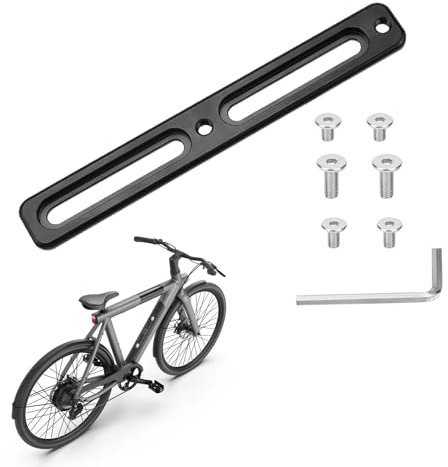 Bike Bottle Cage Adapter, 1pcs Bicycle Bottle Mount with 6pcs Screws and 1 Screwdriver, Alloy Adjustable Black Bike Water Bottle Holder for Mtb Road Mountain Bike (2 Slot)