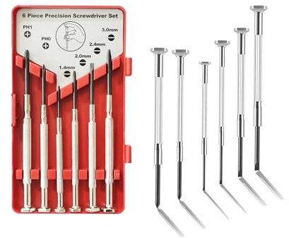 MUXIJIA 6 en 1 Mini Juego de Destornilladores Mecánicos de Precisión, Juego de Herramientas de Relojero, Gafas y Gafas de Reparación de Relojero Destornillador Pequeño Destornillador de Precisión