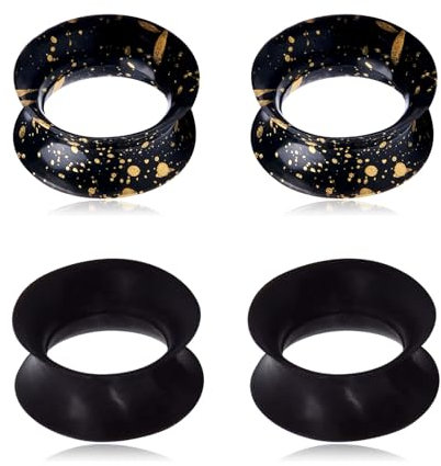 Longbeauty 2 Paare Ear Tunnel Plug Silikon Double Flared Flexibler Tunnel Expander Stretching Ohr Plugs Flexibles Fleisch, Stil D, 3mm