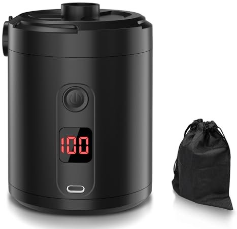 Lytool Electric Air Pump, 5200mAh Portable Mini Air Pump with LED Display, Rechargeable Electric Pump, Fast Inflation/Deflation for Swimming Pool, Airbed, Inflatable Boat
