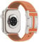 CHANCHY Lederarmband für Apple Watch armband 46mm 45mm 44mm 42mm(Series 3), Ersatzarmband aus echtem Leder für iWatch SE/Series 10 9 8 7 6 5 4 3 2 1,Orange+Polarstern Schnalle