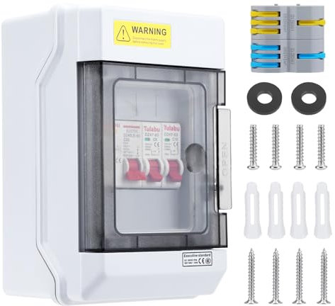 Scatola portafusibili per montaggio superficiale, piccolo quadro di distribuzione per montaggio superficiale con interruttore fusibile, CA 32 A, impermeabile IP65,adatto per casa e ufficio