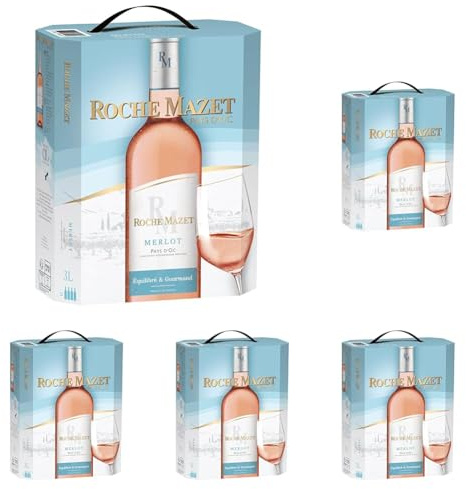 Roche Mazet – Vin Rosé Merlot (3L) – IGP Pays d’Oc – Bag in Box (Lot de 5)