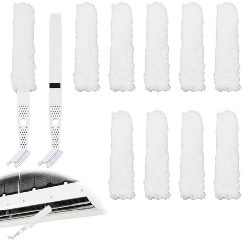 OLYCRAFT 12Pcs/Set Mini Split Cleaning Kit Air Conditioner Cleaner Set Under Appliance Cleaning Tool Home Appliance Brushes with Reusable Fiber Cloths for Air Conditioner and Refrigerator Coil Clean