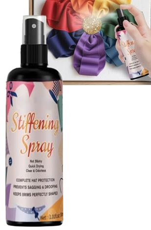 Zestivra Fabric Stiffener Spray - 100 ml Quick-Drying Hardener Stabiliser for Textiles Shaping for Straw Hats Lace Felt Crochet Crafts