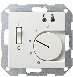 Gira 039403 Raumtemperatur-Regler 230V mit Sensor Fußbodenheizung System 55, reinweiß