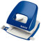 Leitz Büro Locher aus Metall, Für 30 Blatt, Anschlagschiene mit Formatangaben, Ergonomisches Design, blau, 50086035