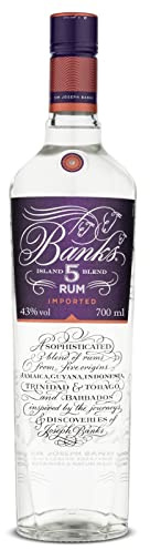 BANKS 5 Island Blend Premium White Rum, 43% ABV, 70cl | Blended From 5 Origins, Jamaica, Guyana & Java, Perfect for Daiquiris, Rum Punches and Other Cocktails, 700ml