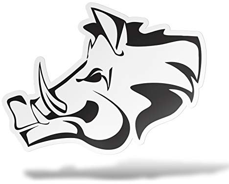 erreinge Aufkleber Boar Left Shaped Adhesive PVC für Abziehbild Tapete Auto Moto Helm Camper Laptop - 10 cm