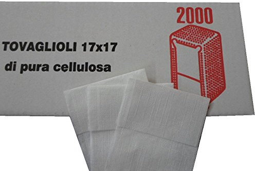 IMBALLAGGI ALIMENTARI Pezzi 8000 TOVAGLIOLI di CELLULOSA per Dispenser CM 17X17 Paper Cellulose