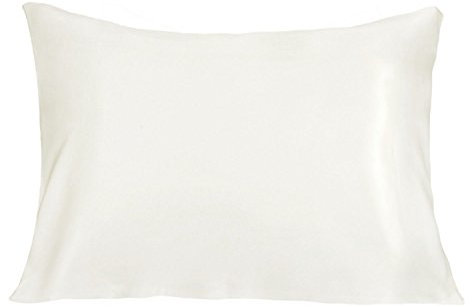 LULUSILK 100% Seide Kissenbezug Haar- und Hautpflege Kissenhülle knitterarm 1 Stück Kissenbezug Seide 40x60cm Elfenbein