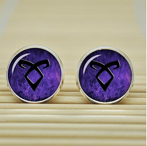 City of Bones Angelic Rune Angelic Mortal Instruments Muskat Rune Ohrringe Schmuck Glas Cabochon Ohrringe