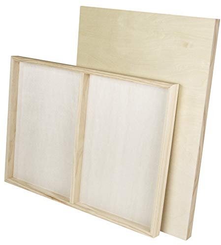 Paintersisters Malgrund aus Holz von 30x30 bis 70x100cm, 3D Optik - 38mm stark, 2 Stück je 50 x 70 cm Malplatten aus Holz, Holzleinwand, Ulmer Holzmalgrund