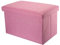 Intirilife Banc Pliable 49x30x30cm en Pink - Cube de siège en Tissu avec Espace de Rangement et Couvercle en Aspect Lin - Sitzcube Repose-Pieds Pliable Coffre de Rangement Tabouret