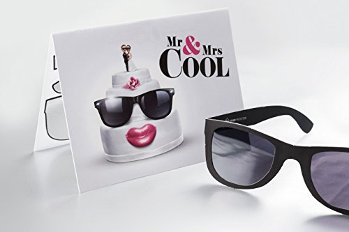 Diese-Klappkarten 2 Stück Hochzeitskarte - Grußkarten Set zur Hochzeit - mit Sonnenbrille zum Basteln - Geschenkkarte mit Motiv - Mr and Mrs Cool