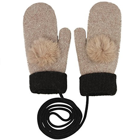 YJZQ Winter Handschuhe Damen Fingerlos Fäustlinge mit Daumen Warm Fausthandschuh Outdoor Skifahren Handwärmer