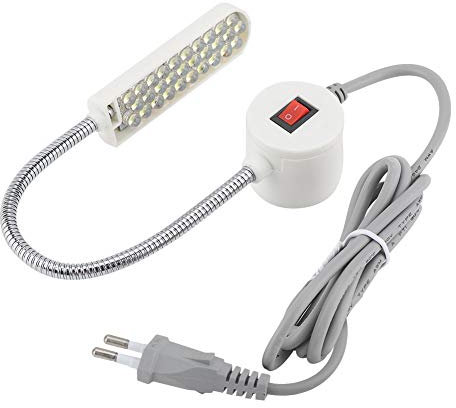 30LED Luce per Macchina Cucire Collo Cigno Regolabile Lampada Lavoro con Base Magnetica per Macchine Cucire Presse Trapano Scrivanie Stand Musicali Artigianato Banchi Lavoro Torni Lampade(Eu Stecker)