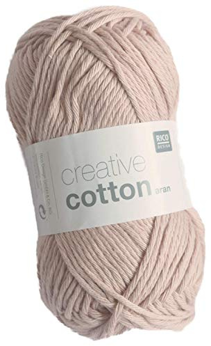 Rico Creative Cotton aran Fb. 06 altrosa, Baumwollgarn zum Stricken und Häkeln, Häkelwolle