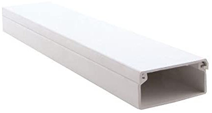 Canaleta de pared para cable eléctrico en color blanco. Medidas 40 x 40 mm. Tira de 2 metros