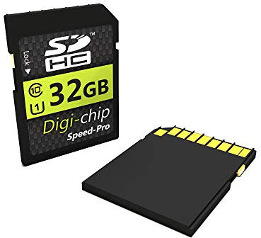 Digi Chip 32GB SDHC Class 10 Memory Card For Zoomk, Andoer, Camking, Vmotel, Youmeet and AbergBest Digital Cameras - High Speed SD Card