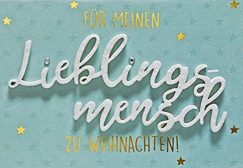 Perleberg herzige Weihnachtskarte mit Umschlag - hochwertige Weihnachtspostkarte Für meinen Lieblingsmensch - Karte Weihnachten für schöne Weihnachtsgrüße - Grußkarte