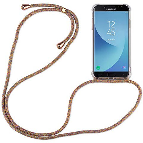 Hülle Kompatibel mit Samsung Galaxy J5 (2017) | Handykette Smartphone Halskette Hülle mit Band | Handyhülle mit Kordel zum Umhängen Kompatibel für Galaxy J5 (2017) | Rainbow