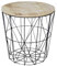 HOMION Modern Round Wire Storage Basket Side Table Bedroom Balcony Corner Tea Metal Table Elegant Compact Nest Basket Table Free Standing Bed Side Hinch Versatile (Black, Medium)