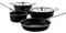 Alessi Pots&Pans Set 6 Pentole A, Alluminio con Rivestimento Antiaderente, Acciaio Inossidabile 18/10, Nero, Taglia Unica