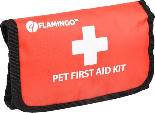 Flamingo Erste Hilfe Set Hund – kompakt – 12-teilig – inkl. Verband, Zeckenzange & Anleitung – ideal für unterwegs & auf Reisen – Resku Basis