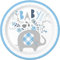 Unique Blue Floral Elephant Round 9 Dinner Plates, 8ct