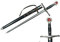 Kurzschwert - Langer Dolch Schwert echt Metall Templerschwert TX1063-230A mit Scheide und mit Gürtel Dekoratives für Mittelalter zur Rekonstruktion oder als Geschenk