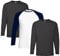 Fruit of the Loom Valueweight Long Sleeve T Baseball T, Größe:3XL, Farbe:2 Schwarz + 1 Base WhiteNavy + 1 HLKauf Notizblock