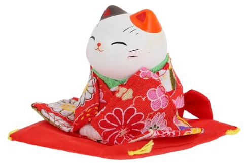 jojofuny Lucky Cat Ornaments Japanese Kimono Style Cat Figurines Collectible Figurines for Household Desktop Home Office New Years Decoration