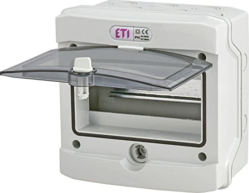 ETI Oberflächenverteiler ECH-4G, 1-reihig, 4 Module, Feuchtraum IP65, Kunststoff, Dreiphasig