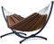 Potenza Outdoor Hängematte mit Gestell für 2 Personen I Baumwolle Doppelhängematte XXL 220x160, 200kg I Hängemattengestell 220kg, wetterfest (Toffee, Basic Gestell Graphit)