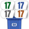 4 x Personalised Bin Numbers for Wheelie Bins with Your House Number | Pack of 4 Colours | Choice of 3 Sizes from 16cm x 12cm | Waterproof | Bin Number Stickers