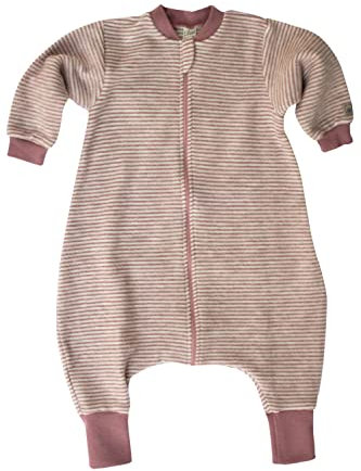 Lilano, Merino Flausch Schlafsack mit Fuß, 100% Wolle (KBA) (Mauve/Natur, 74-80)