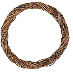 Christmas Wreath Natural Grapevine Wreath, Vine Branch Wreath Rattan Wreath for DIY Craft Wreath Front Door Wall Hanging Party Decor Wedding Supplies 25cm