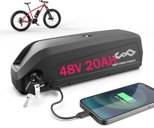 Hxrfoak Ebike Akku 48V 20AH LG4800cell Lithium Ionen hailong Akku mit USB-Anschluss, Ladegerät für Elektrofahrrad 1500W 1000W 750W 500W Motor