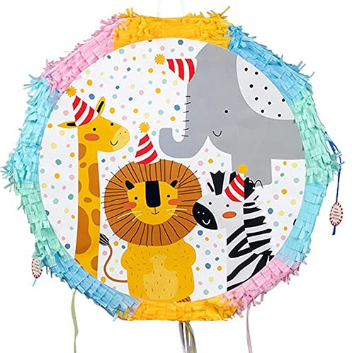 Pinata * WILDE TIERE * als Spiel und Deko für Kindergeburtstag und Safari Mottoparty | Größe: 44x44x9cm | Pinatas Dschungel Kinder Partydeko, Edition: Nur Pinata