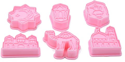 Cookie Cutters, Eid Mubarak Cookie Cutter Islamic Mubarak Biscuit Molds Star Moon Cake Decorating Tool 6PCS