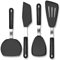 Silicone Spatulas for Nonstick Cookware, GEEKHOM 600°F Heat Resistant Extra Large and Wide Flexible Spatulas Rubber Turners, Kitchen Cooking Utensils Set for Pancake, Eggs, Fish, Omelet(4 Pack, Black)